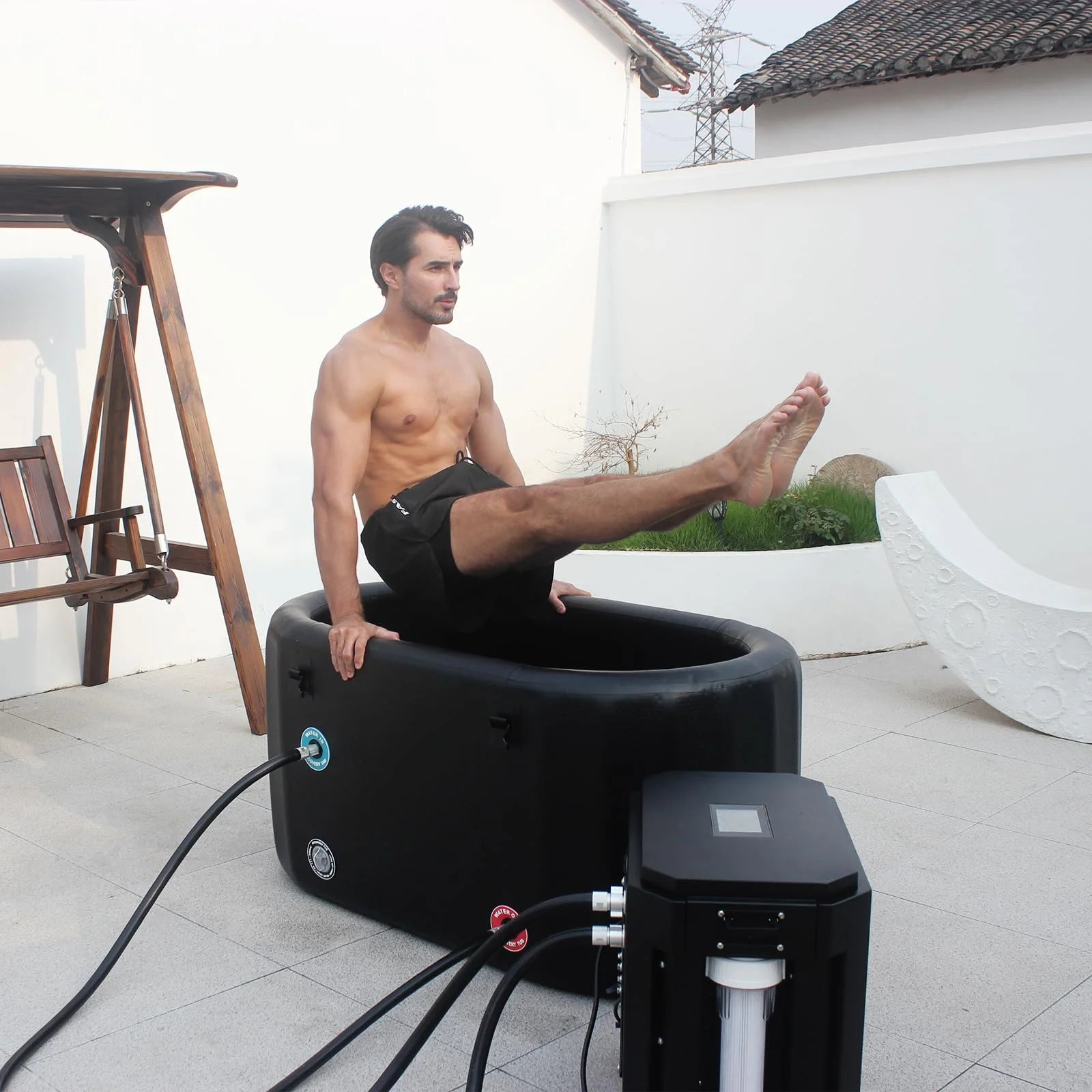 Ice Bath Tub with Water Chiller Compatibility-Xxl 77" X 28"X 24"Cold Plunge Tub for Athletes - Outdoor, Portable, Inflatable - Recovery PRO
