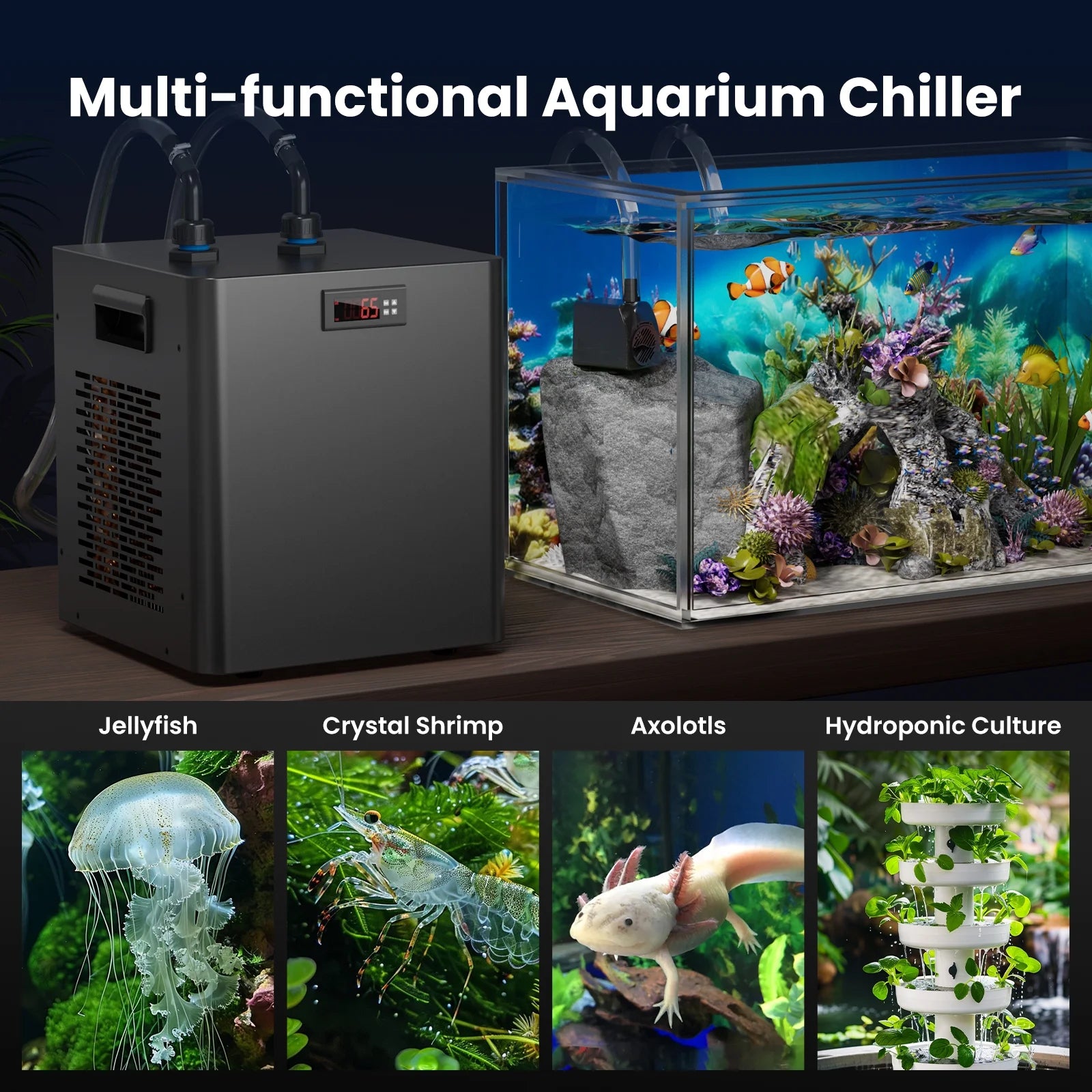 79 Gal Aquarium Chiller Water Chiller Hydroponic 1/3 HP Tank Cooler