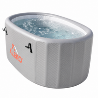 Inflatable Cold Plunge Tub Built for Portable Wellness, Insulated Cover, Drop-Stitch PVC, Solo or Shared