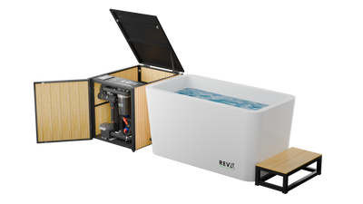 RevX Acrylic X Tub Cold Plunge + LUX High Performance Chiller and Filtration System